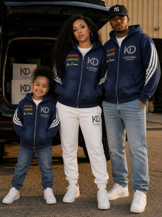 K'DOUIEE Official Faded Blue Zip Up Hoodie - Unisex